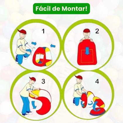 Imagem de Barraca Infantil Dobrável + 50 Bolinhas  Brinquedo Portátil Educativo para Crianças de 3 a 8 anos - Diversão Garantida!