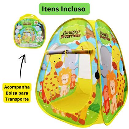Imagem de Barraca infantil dobrável floresta divertida na bolsa meninos Dmt6772 Dm Toys Brasil