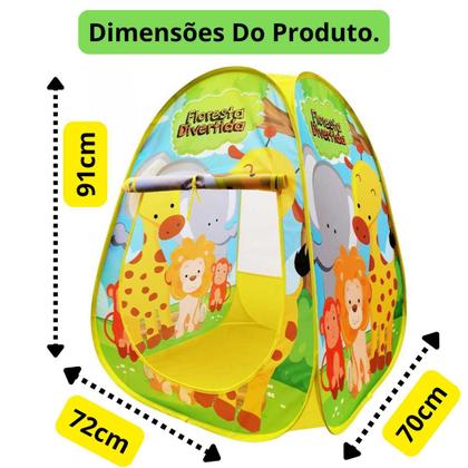 Imagem de Barraca infantil dobrável floresta divertida na bolsa meninos Dmt6772 Dm Toys Brasil