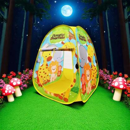 Imagem de Barraca infantil dobrável floresta divertida na bolsa meninos Dmt6772 Dm Toys Brasil