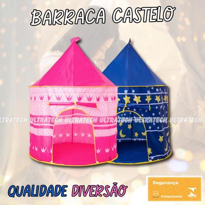 Imagem de Barraca Infantil Dobrável Tenda Toca Cabana Castelinho Rosa E Azul - ENVIO IMEDIATO