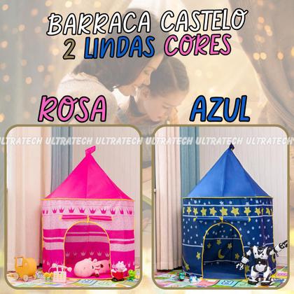 Imagem de Barraca Infantil Dobrável Tenda Toca Cabana Castelinho Rosa E Azul - ENVIO IMEDIATO