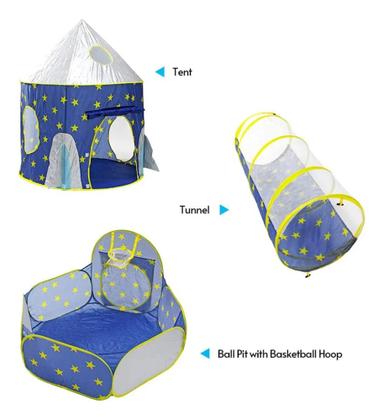Imagem de Barraca Infantil e Luz de led Toca Túnel Castelo Cesta Basquete Menino Menina