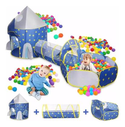 Imagem de Barraca Infantil e Luz de led Toca Túnel Castelo Cesta Basquete Menino Menina