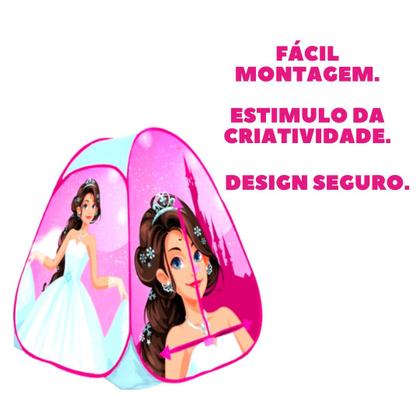 Imagem de  Barraca Infantil Pequena Princesa Dobrável Rosa Feminino