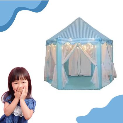 Imagem de Barraca infantil tenda iluminada castelo com luzes azul