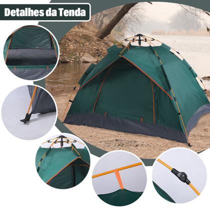 Barraca para Camping até 4 Pessoas Impermeável Expansão Automática ...