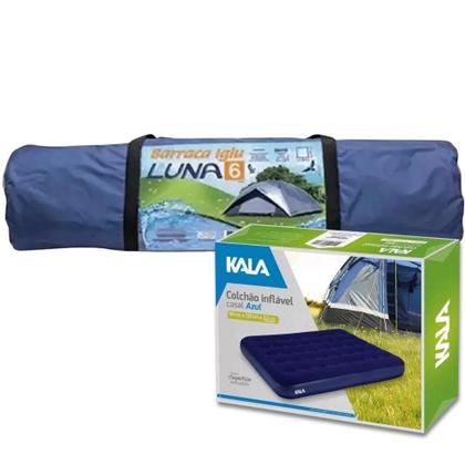 Imagem de Barraca para Camping LUNA com Proteção 6 Pessoas com Colchão Inflável de Casal KALA