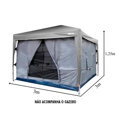 Imagem de Barraca Para Gazebo 5/6 Pessoas 3x3m Transform Cinza Proteção E Ventilação Nautika