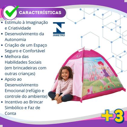 Imagem de Barraca Toca Infantil Grande Meninas Fadinha Feliz Rosa