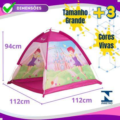 Imagem de Barraca Toca Infantil Grande Meninas Fadinha Feliz Rosa