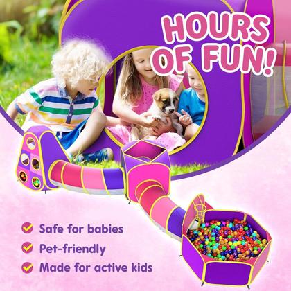 Imagem de Barracas de Jogos Playz Kids Princess - Piscina de Bolinhas, Túnel e Dardos