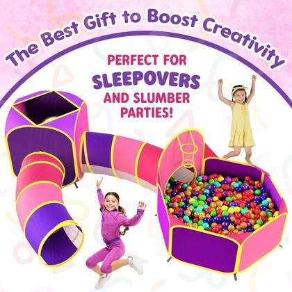 Imagem de Barracas de Jogos Playz Kids Princess - Piscina de Bolinhas, Túnel e Dardos