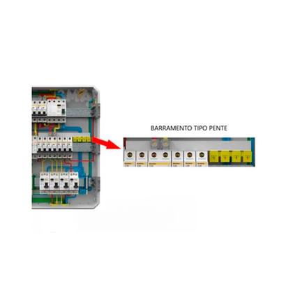 Imagem de Barramento Pente Monofásico Isolado Mono para Disjuntor com 12 Pinos de 63a