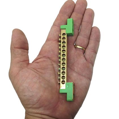 Imagem de Barramento Universal Terra Terminal Aterramento Barra Borne com 12 Furos