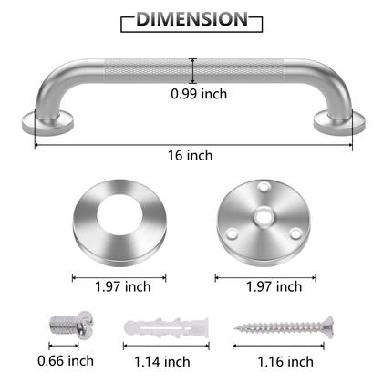 Imagem de Barras de apoio Gotega de 40 cm em aço inoxidável antiderrapante, pacote com 2
