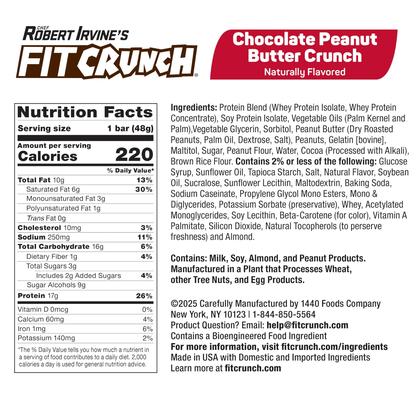 Imagem de Barras de Proteína Fit Crunch 9 Unidades Sabor Chocolate com Manteiga de Amendoim Crocante