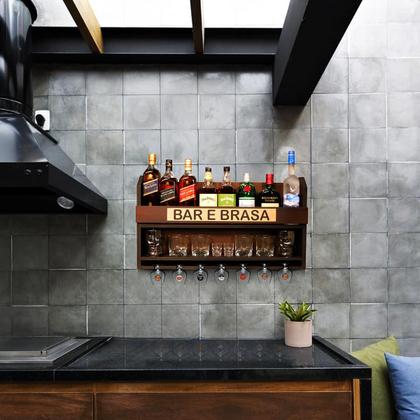 Imagem de Barzinho Adega de Parede Tabaco Fosco: Compacto e impressionante!