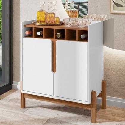 Imagem de Barzinho Com 2 Portas E Adega Para Sala De Jantar 50522 Branco Cedro Dcasa Branco Cedro