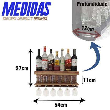 Imagem de Barzinho de Parede Para Sala Compacto Porta Copos Taças NG