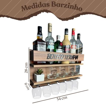 Imagem de Barzinho de Parede para Whisky Cerveja Gin Boteco Terapia Cor Amadeirado
