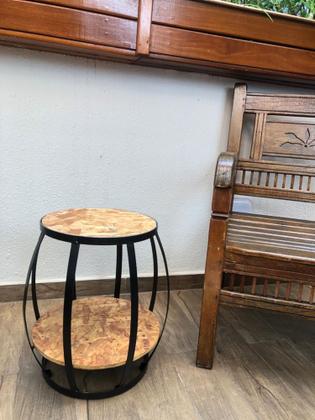 Imagem de Barzinho Mesa De Apoio Banco Barril Com Porta Taça