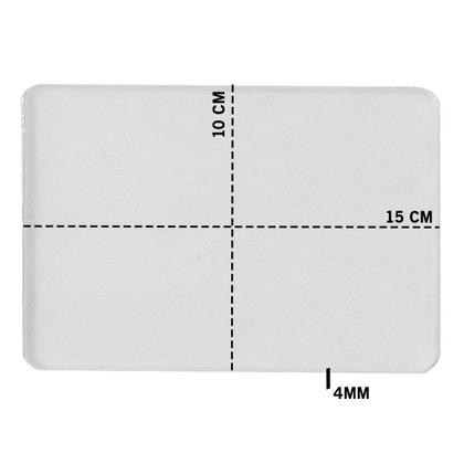 Imagem de Base Acrílica 10x15 Retangular Transparente Fosco Com Borda Artesanato Biscuit - 100 peças