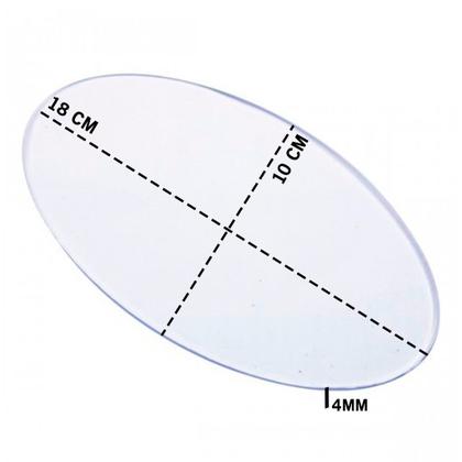 Imagem de Base Acrílica 18x10 Oval Transparente C/ Borda - 10 Unidades