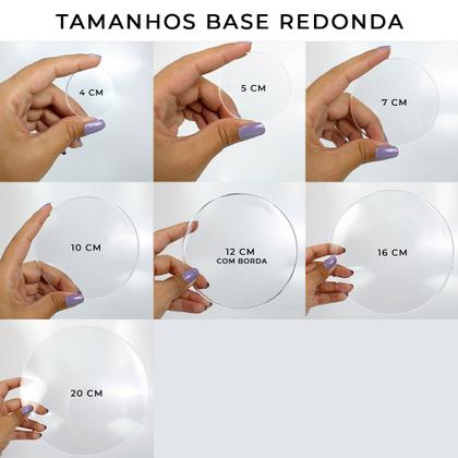 Imagem de Base Acrílica Transparente Para Artesanato 7cm Redonda Com 70 Unidades