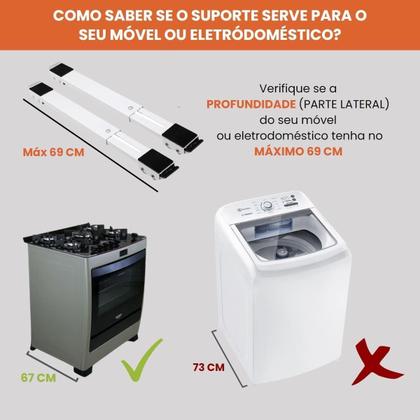 Imagem de Base Ajustável Para Geladeira Fogão E Freezer Com Rodinhas