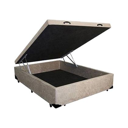 Imagem de Base Baú Casal Suede Bege 42x138x188