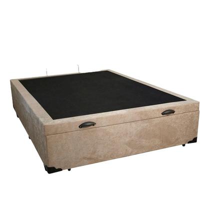 Imagem de Base Baú Casal Suede Bege 42x138x188
