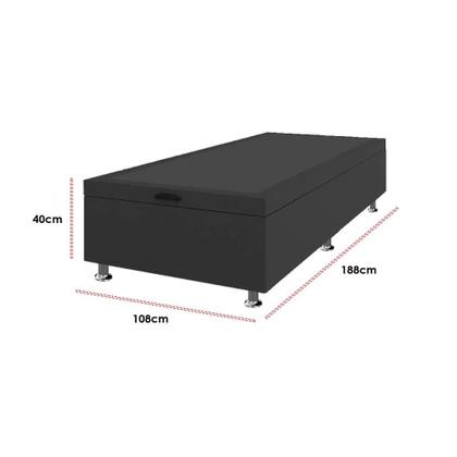 Imagem de Base Baú Solteirão Suede 40x108x188cm Cor Marrom