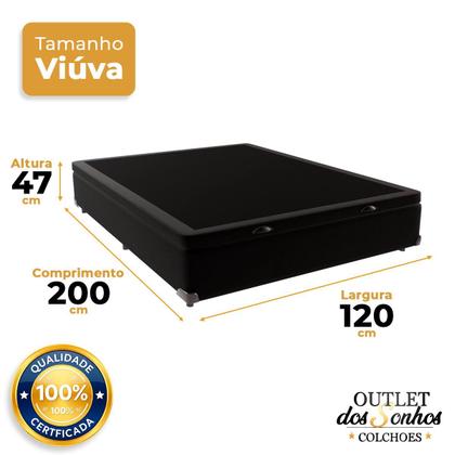 Imagem de Base Baú Viúvo Especial 120x188 Preto Outlet dos Sonhos 48x120x188