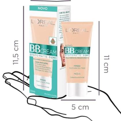 Imagem de Base BB Cream L'Oréal Paris Efeito Matte Cor Média FPS 50 30mL