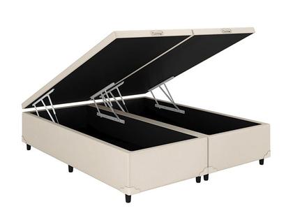Base Box Baú Bipartido Casal Blindado material sintético Linhão Palha 36X138X188 AN - Alpoim Imagem de Base Box Baú Bipartido Casal Blindado material sintético Linhão Palha 36X138X188 AN
