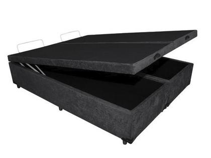 Base Box Baú Bipartido Casal Blindado Suede Preto 36X138X188 AN - Alpoim Imagem de Base Box Baú Bipartido Casal Blindado Suede Preto 36X138X188 AN
