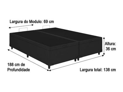 Base Box Baú Bipartido Casal Blindado Suede Preto 36X138X188 AN - Alpoim Imagem de Base Box Baú Bipartido Casal Blindado Suede Preto 36X138X188 AN