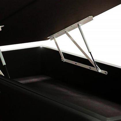 Imagem de Base Box Baú Blindado King Bipartido AColchoes Suede Preto 41x193x203