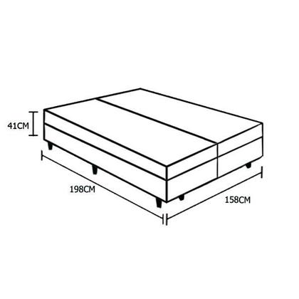 Imagem de Base Box Baú Blindado Queen Bipartido AColchoes Suede Cinza 41x158x198