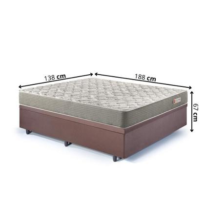 Imagem de Base Box Baú Casal 138x188Suede Marrom e Colchão Ecoline D40