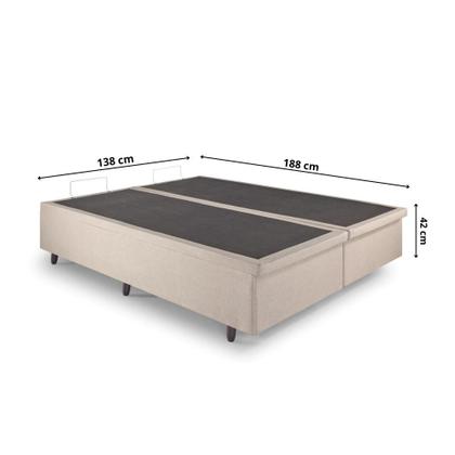 Imagem de Base Box Baú Casal Bipartido 138x188x42cm Linho Bege