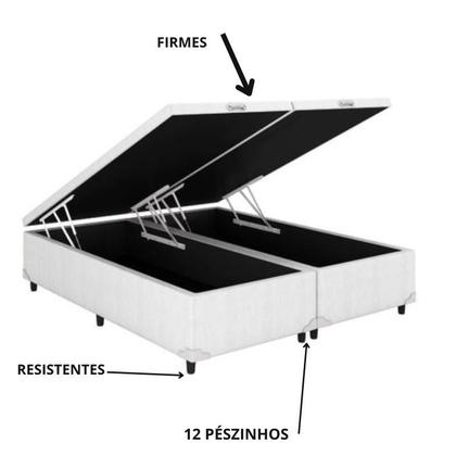 Imagem de Base Box Baú Casal Bipartido material sintético Sintético 138x188x35