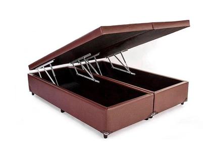Base Box Baú King-Size BL material sintético Marrom 52X203X193 EliteBox - Alpoim Imagem de Base Box Baú King-Size BL material sintético Marrom 52X203X193 EliteBox