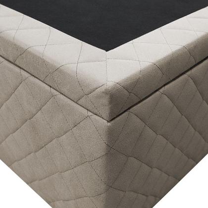 Imagem de Base Box Baú para Cama Viúva 128x188cm Liz S05 Suede Bordado Bege - Mpozenato