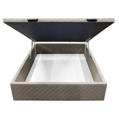Imagem de Base Box Baú para Cama Viúva 128x188cm Liz S05 Suede Bordado Bege - Mpozenato
