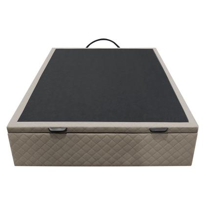 Imagem de Base Box Baú para Cama Viúva 128x188cm Liz S05 Suede Bordado Bege - Mpozenato