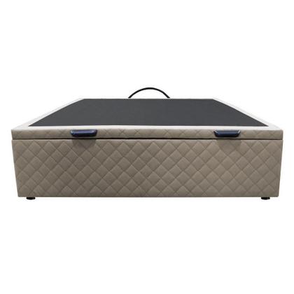 Imagem de Base Box Baú para Cama Viúva 128x188cm Liz S05 Suede Bordado Bege - Mpozenato