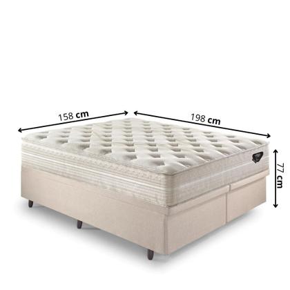 Imagem de Base Box Baú Queen 158x198 Linho Bege com Colchão Audaz Molas Ensacadas