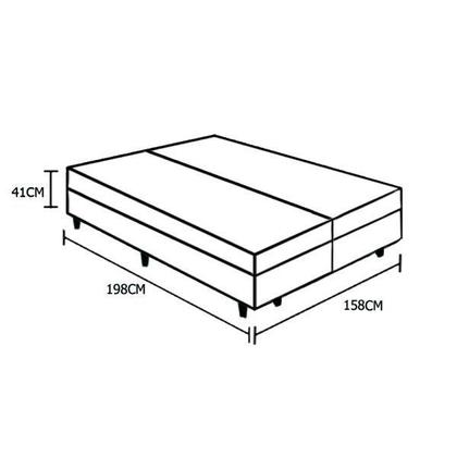 Imagem de Base Box Baú Queen Bipartido A colchões Suede Cinza 41x158x198